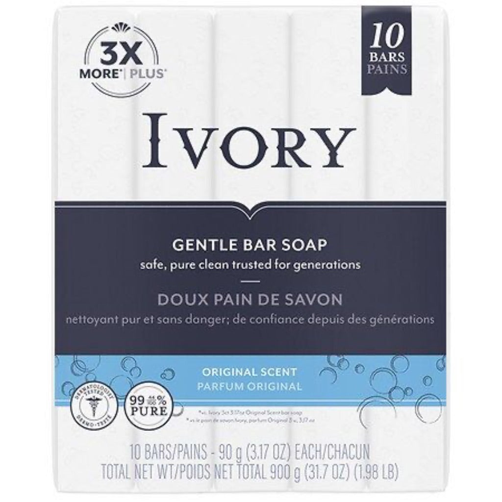 Ivory Bar Soap  Original Scent  3.17 Ounces  10 Count