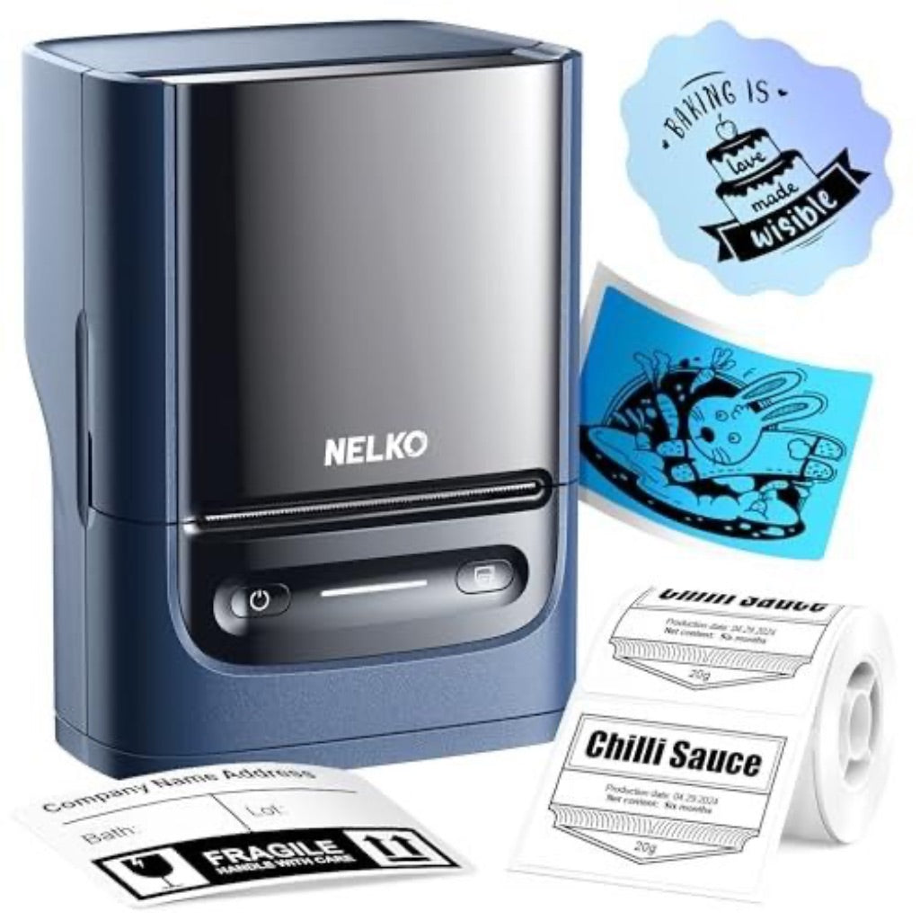 Nelko Label Maker Machine with Tape  PM220 Bluetooth Label Printer  2 Inch Portable Thermal Printer for Small Business  Address  Logo  Clothing  Stick