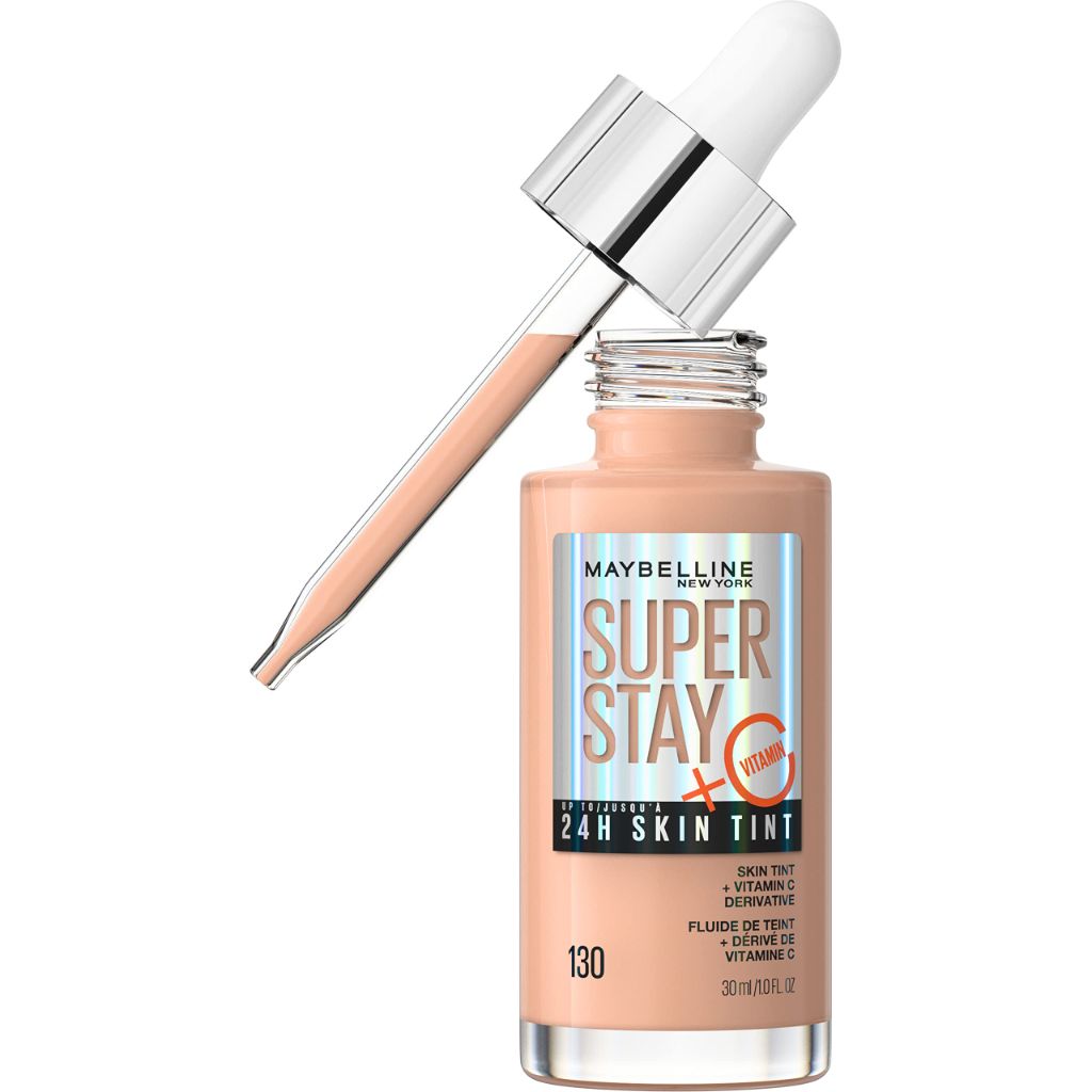 Maybelline Super Stay Up to 24HR Skin Tint, Radiant Light-to-Medium Coverage Foundation, 130, 1 Count