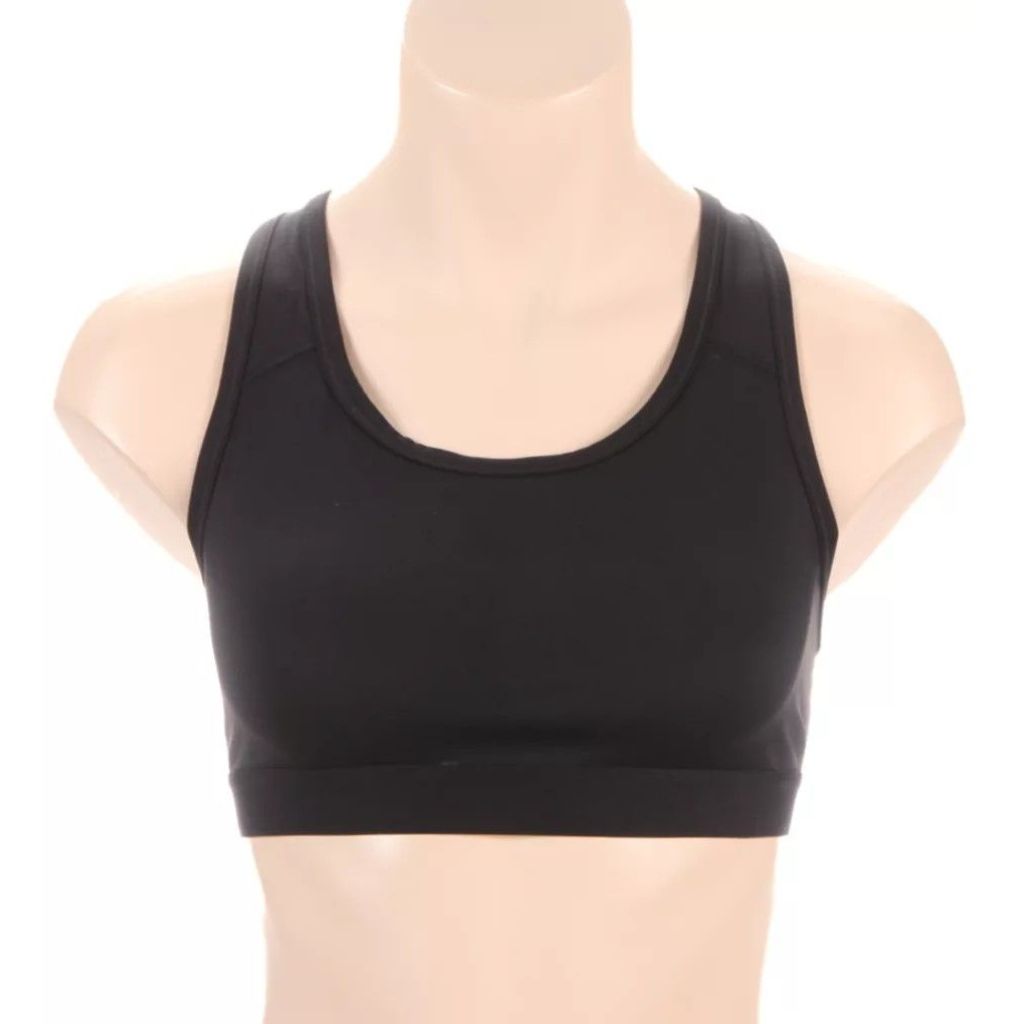 Fruit of the Loom Women's Fresh Medium Impact Sports Bra - Black, Size XL (2 Pack)