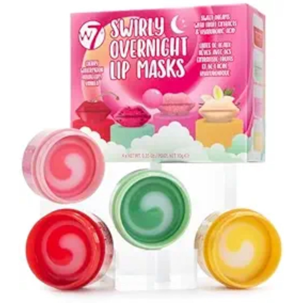 W7 Sweet Dreams Overnight Lip Mask Gift Set - Cherry, Watermelon, Bubblegum & Vanilla - Lip Treatments - Stocking Stuffer