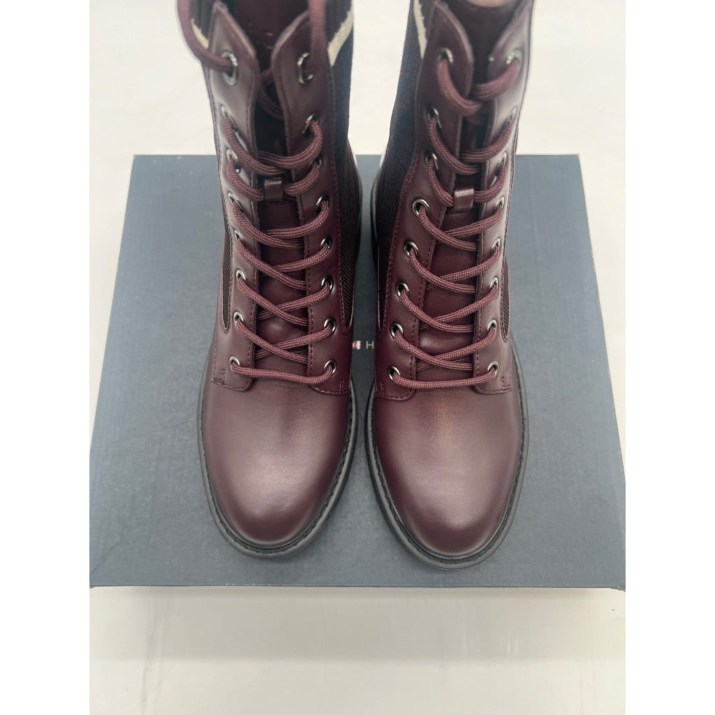 Tommy Hilfiger Women's Tesse Logo Lace-up Combat Boots, Size 6.5, Brown