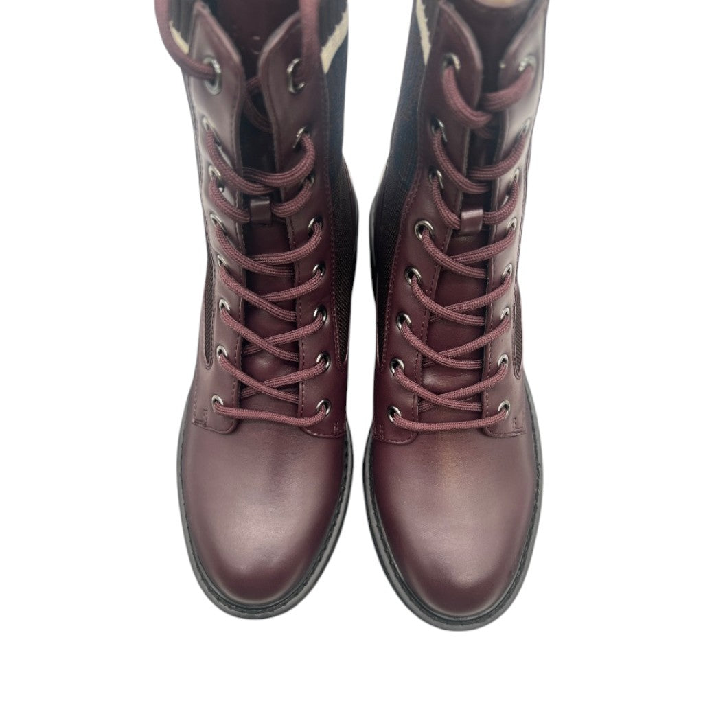 Tommy Hilfiger Women's Tesse Logo Lace-up Combat Boots, Size 6.5, Brown