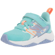 New Balance Kid's Rave Run V2 Hook and Loop Running Shoe, Surf/Peach Glaze/Magic Hour, 2 Wide Infant