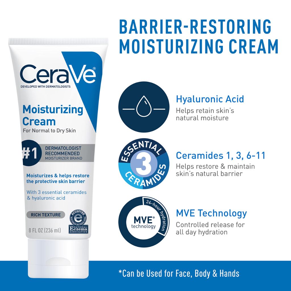 CeraVe Hydrating Skin Care Set, 8oz Moisturizing Cream & 8oz Hydrating Facial Cleanse