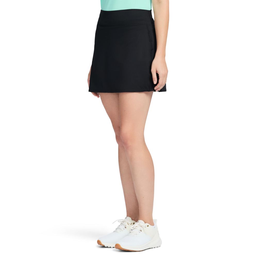 Izod Women's Activewear Pleated Skort with Athletic Performance Stretch, Black Back Pleat, X-Large