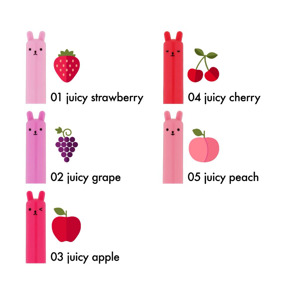TONYMOLY Petit Bunny Lip Gloss 3 Pack – Hydrating Korean Lip Crayon with Vitamin E, Moisturizing & Glossy Finish