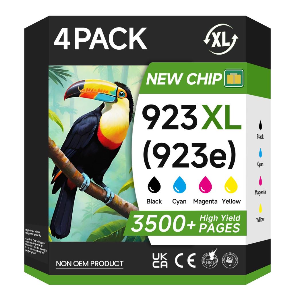 923 923XL Ink Cartridges Combo Pack Replacement (WITH CHIP)