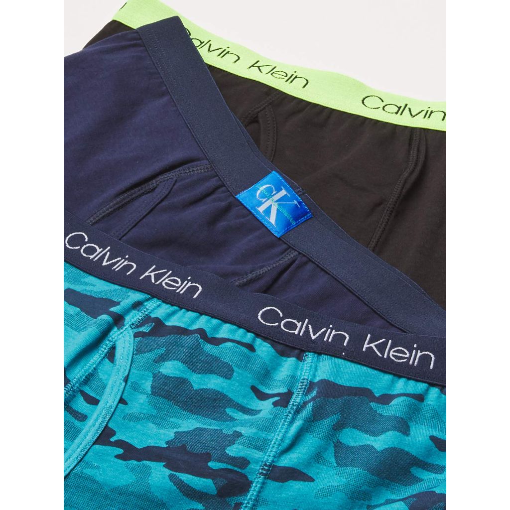 Calvin Klein Kids Boys' Modern Cotton Boxer Brief 6-Pack, Castlerock Grey/Moon Blue/Black Iris/Camo/Heather Grey/Black, Medium