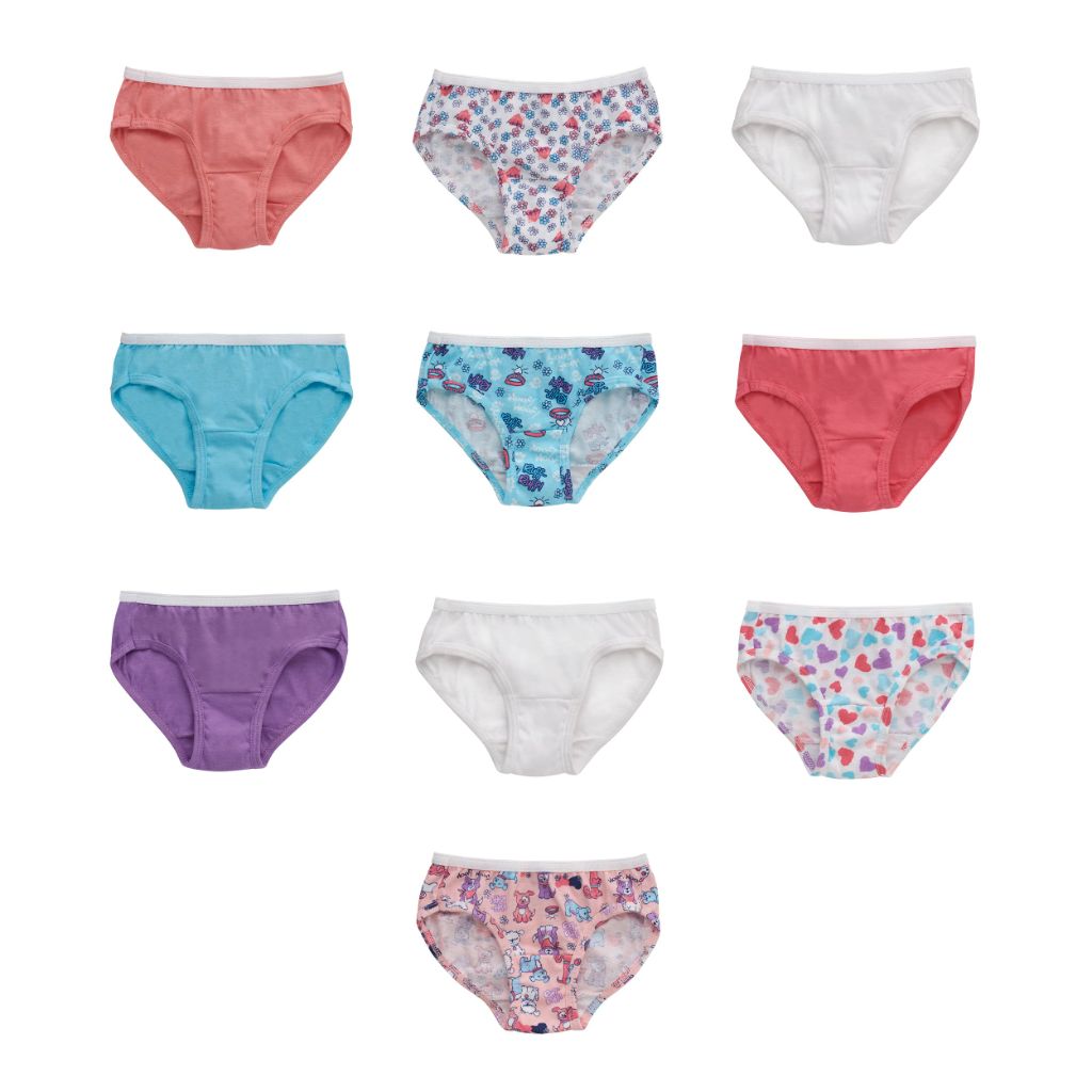 SZ 4T/5T Hanes Girls and Toddler Underwear, Cotton Knit Tagless Brief, Multipack (Colors May Vary)