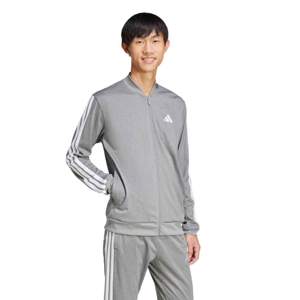 adidas Men's Tricot Regular Fit Sportswear Track Top - Black Mélange, XS