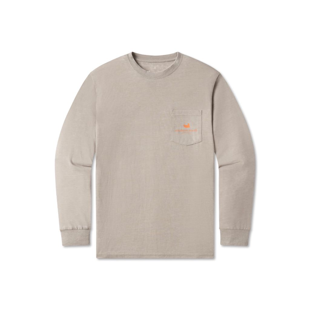 Southern Marsh Men’s SEAWASH Decoy Stamp T-Shirt, Long Sleeve Tee, Light Gray, 3X-Large