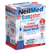 NeilMed Sinugator Cordless Pulsating Nasal Wash Kit with One Irrigator, 30 Premixed Packets and 3 AA Batteries