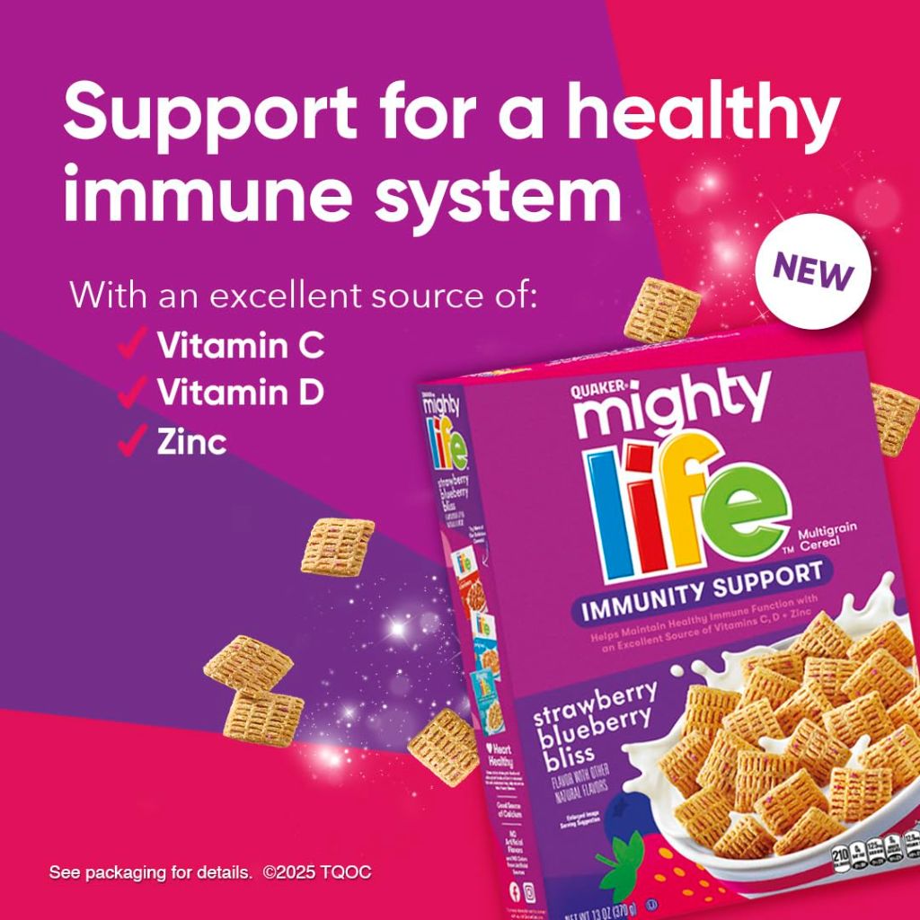 Mighty Life RTE Cereal, Strawberry Blueberry Bliss 13 oz
