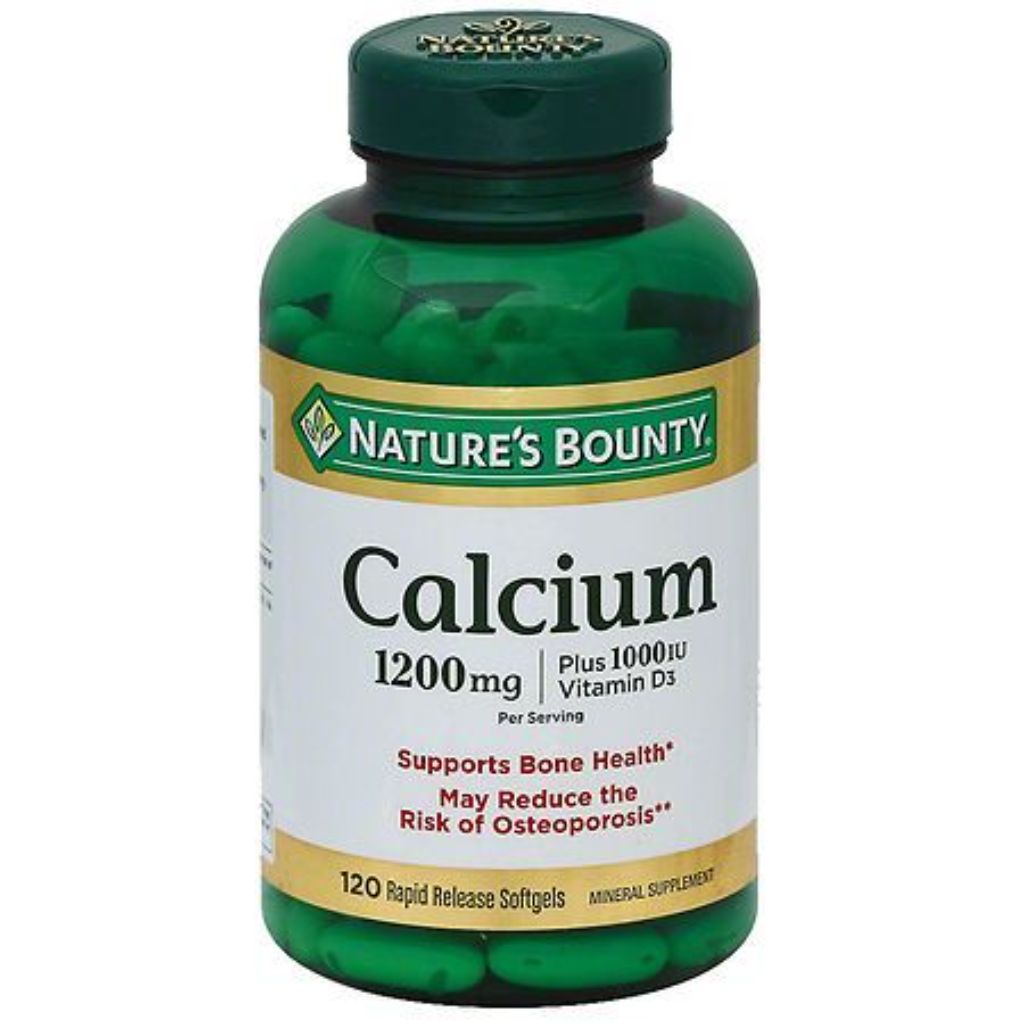 Nature s Bounty Calcium + Vitamin D3  Supports Bone Health  1200 Mg  Softgels  120 Ct