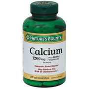 Nature s Bounty Calcium + Vitamin D3  Supports Bone Health  1200 Mg  Softgels  120 Ct