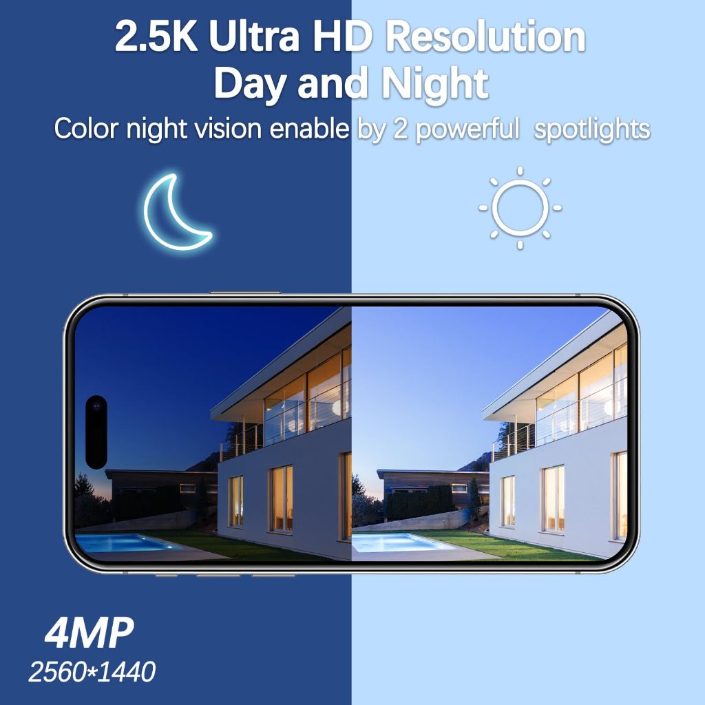 2 Pack 4MP Security Camera Wireless Outdoor
