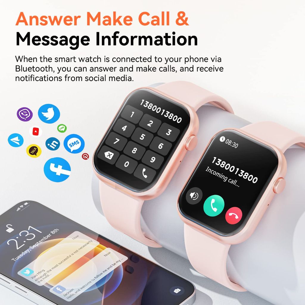Hwagol Smart Watch (Answer/Make Call) 1.85inch Fitness Tracker