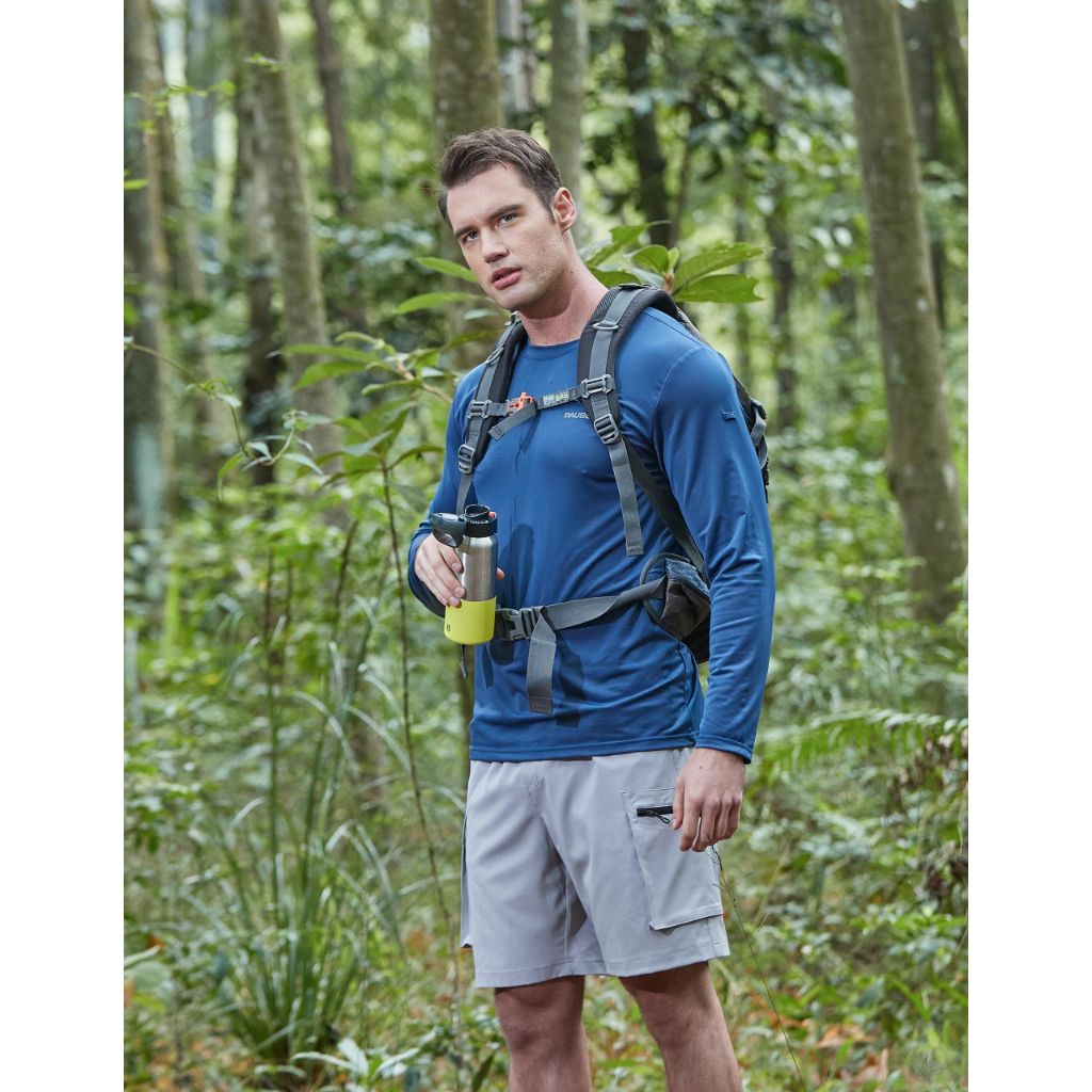 Men's Sun Protection Long Sleeve Swim Shirts Quick Dry Rash Guard Lightweight UPF 50+ Fishing Hiking Beach UV Shirt Black 2XL
