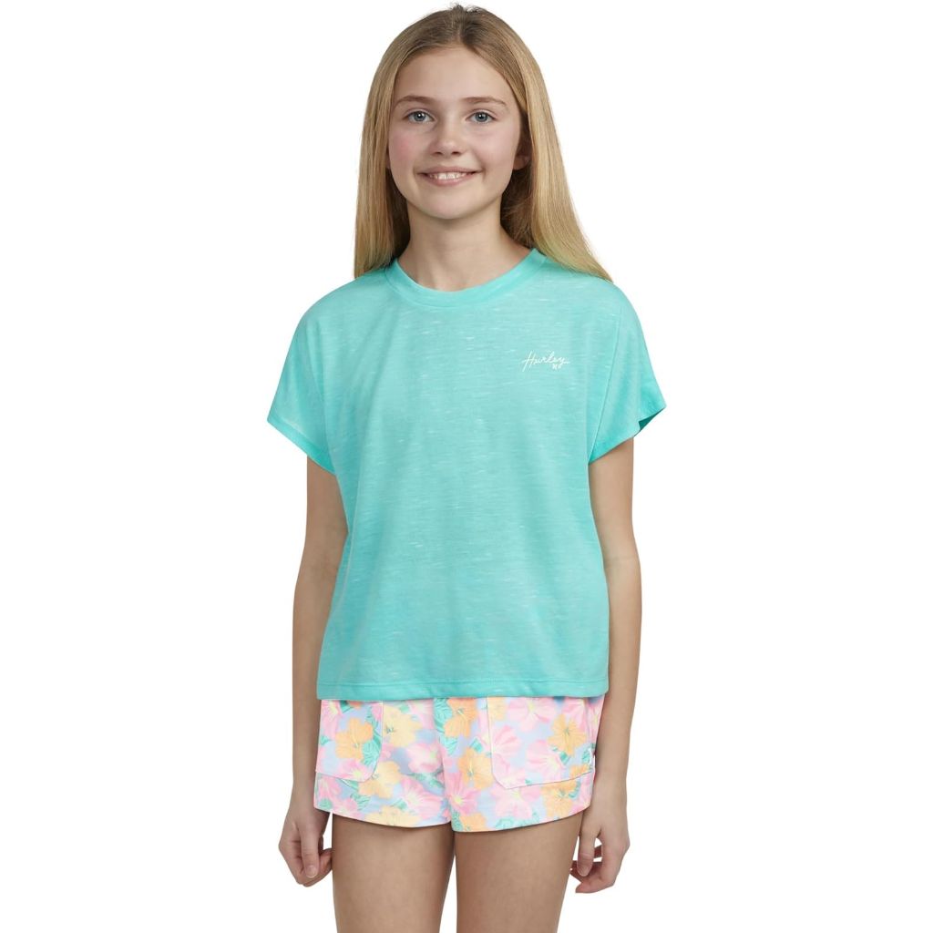 SZ 2T Hurley - Soft Knit Basic T-Shirt | Tropic Turq