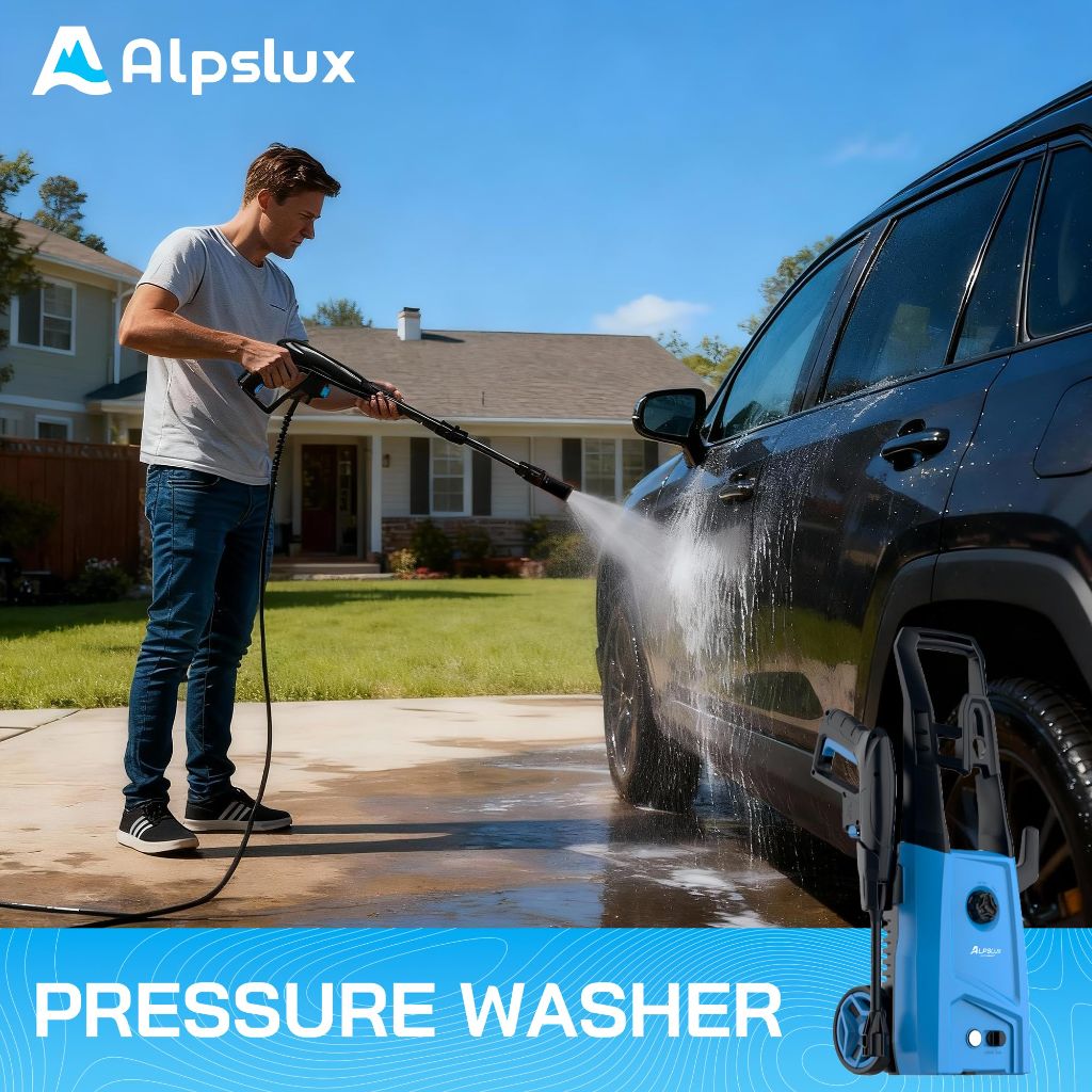 Electric Pressure Washer Power Washer Adjustable Nozzle, Pressure Cleaning Machine with Foam Cannon