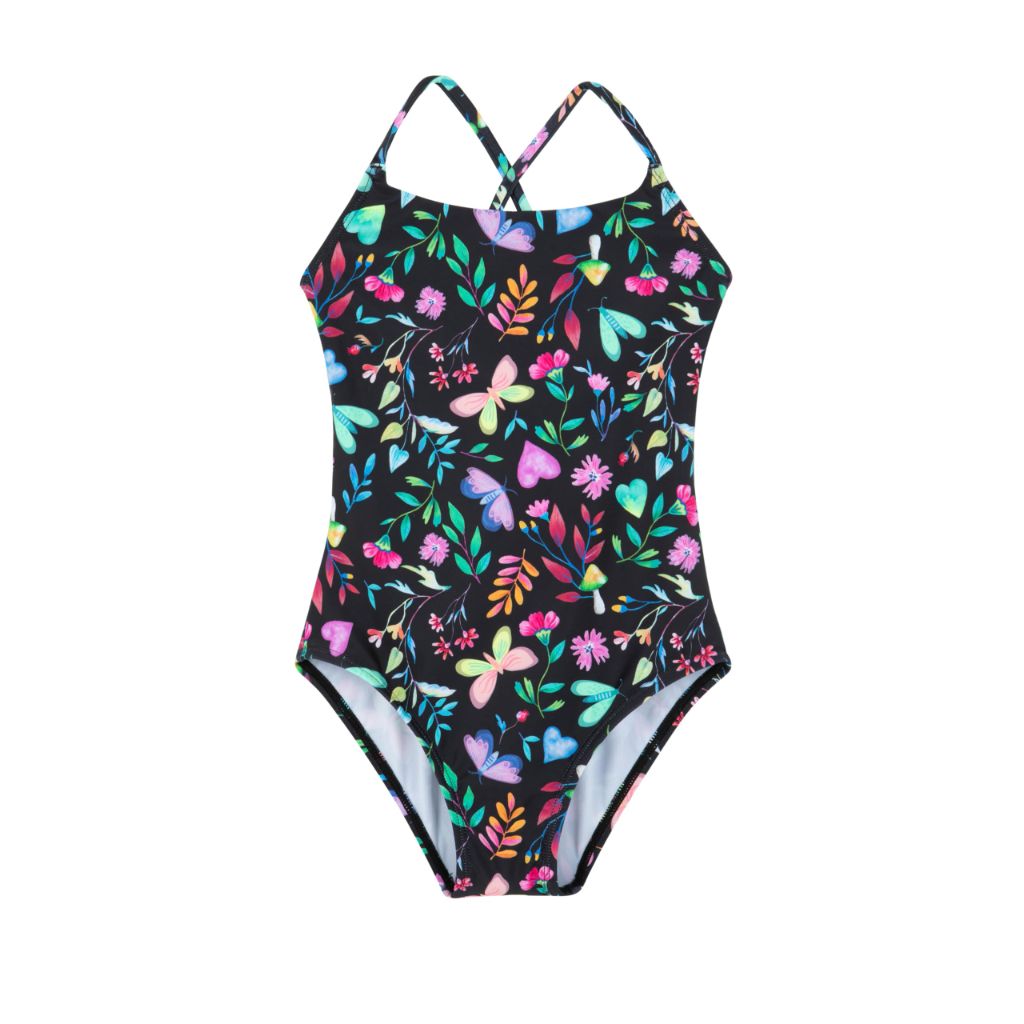 Gottex Kids Criss Cross Tie Back One Piece Swimsuit  Multicolor Size 5