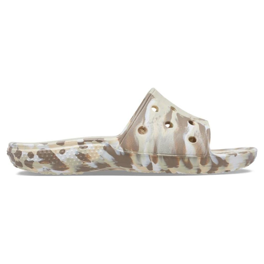 Crocs Unisex-Adult Classic Tie Dye Slides, Bone/Multi, 2 Men/4 Women