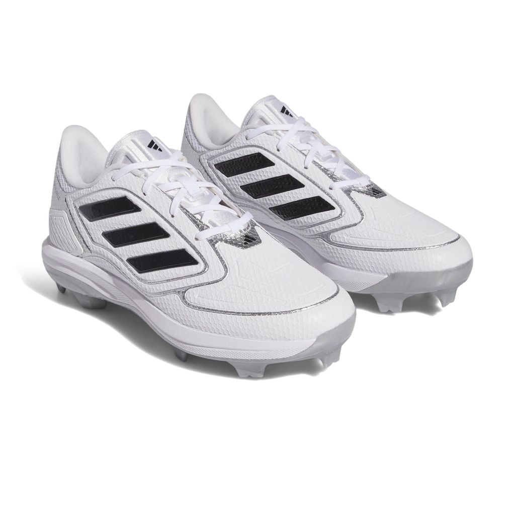 adidas Women's Adizero Purehustle 3 Softball Cleats - White/Black/Silver Metallic, Size 12.5