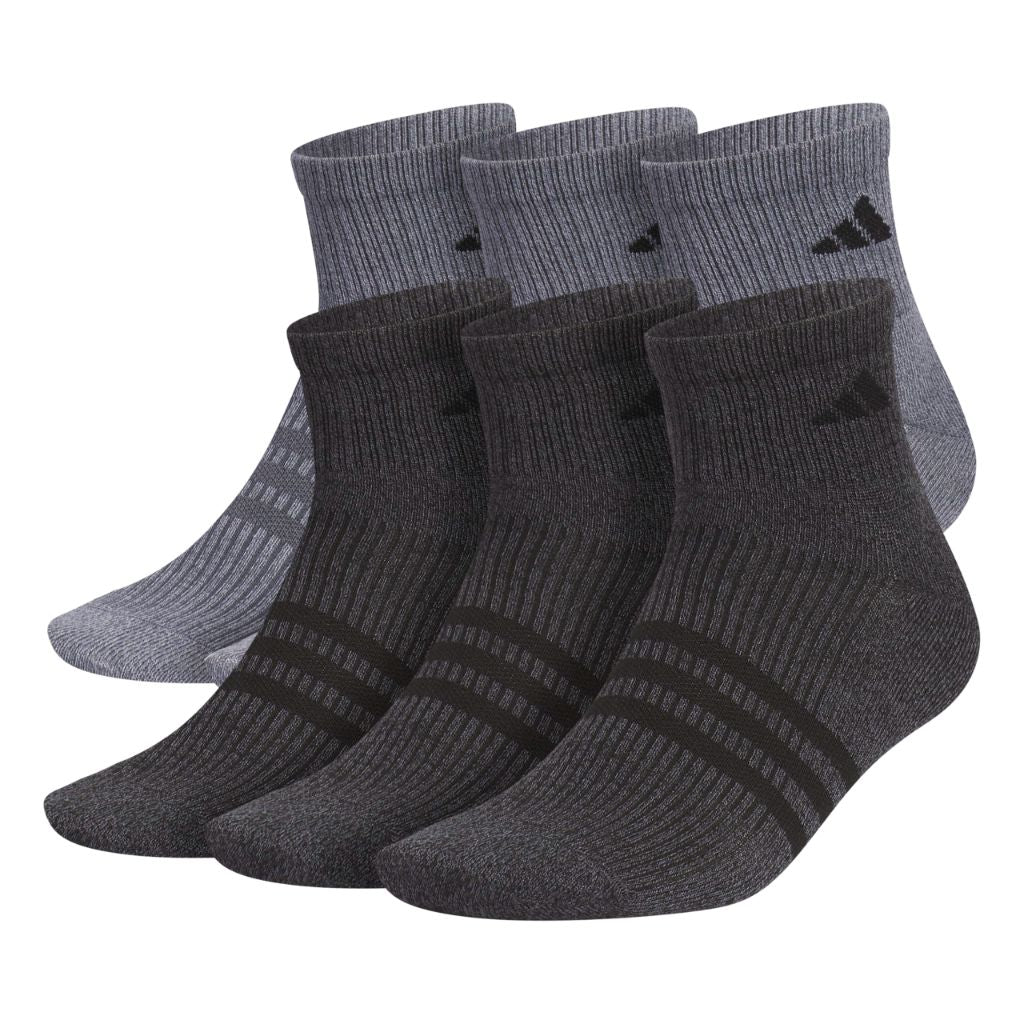 adidas Men's Superlite Compression Quarter Socks - Gray, Large (6 Pair)