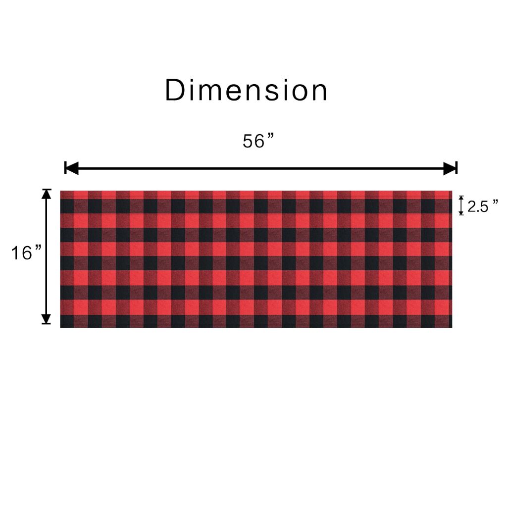 UPOPO 2 Pieces Valances Buffalo Check Curtains Classic Plaid  Black & Red 56"x 16"