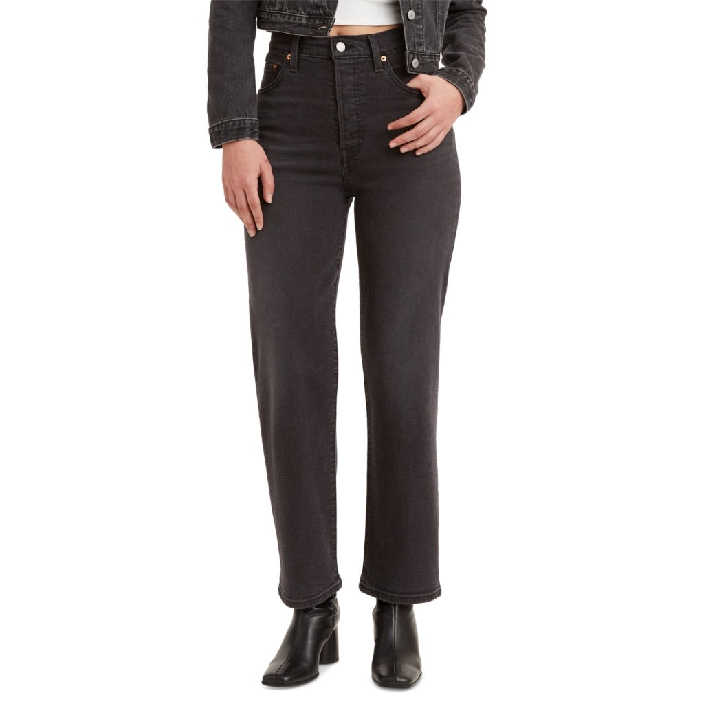 Levi's Women's Ribcage Straight Ankle Women's Jeans, 27 x 27, Black Rinse