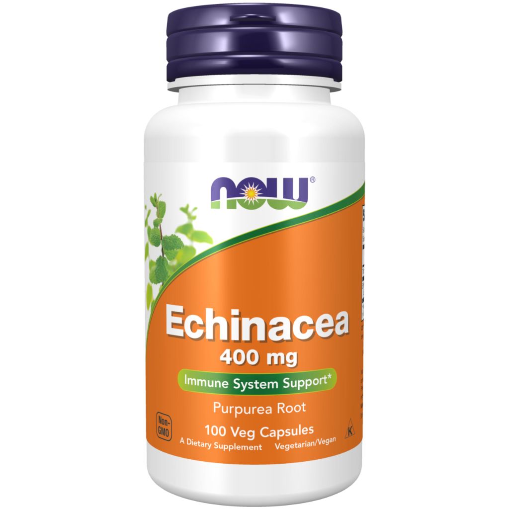 NOW Foods Supplements, Echinacea (Purpurea Root) 400 mg, Immune System Support - 100 Veg Capsules