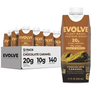 Evolve Plant Based Protein Shake, 11 fl oz - Chocolate Caramel - 12 Pack