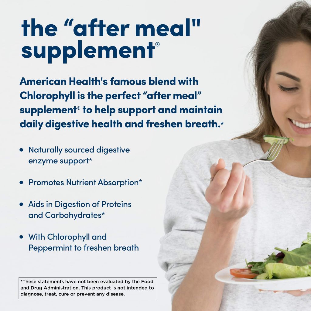 American Health Chewable Papaya Enzyme with Chlorophyll 600 Chwbls