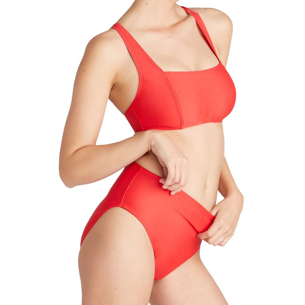 Yummie Women's Gaia Swimsuit Bikini Top, True Red, SZ 12
