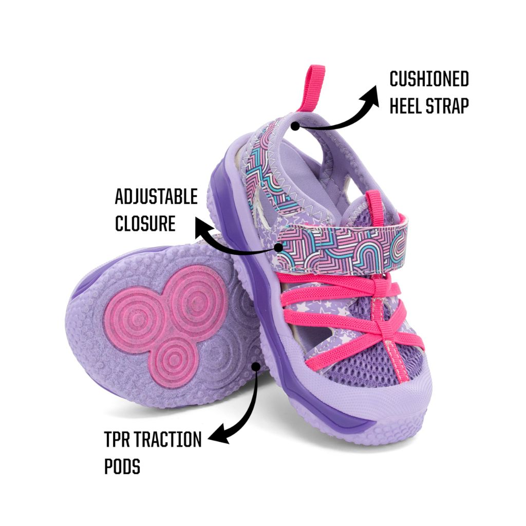 Western Chief Kids Shore Runner Sandal - for Boys and Girls, Purple, 3