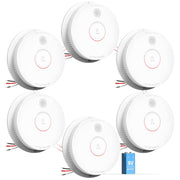SITERWELL Smoke Detector, Hardwired Interconnected Smoke Detector, 6 Pk