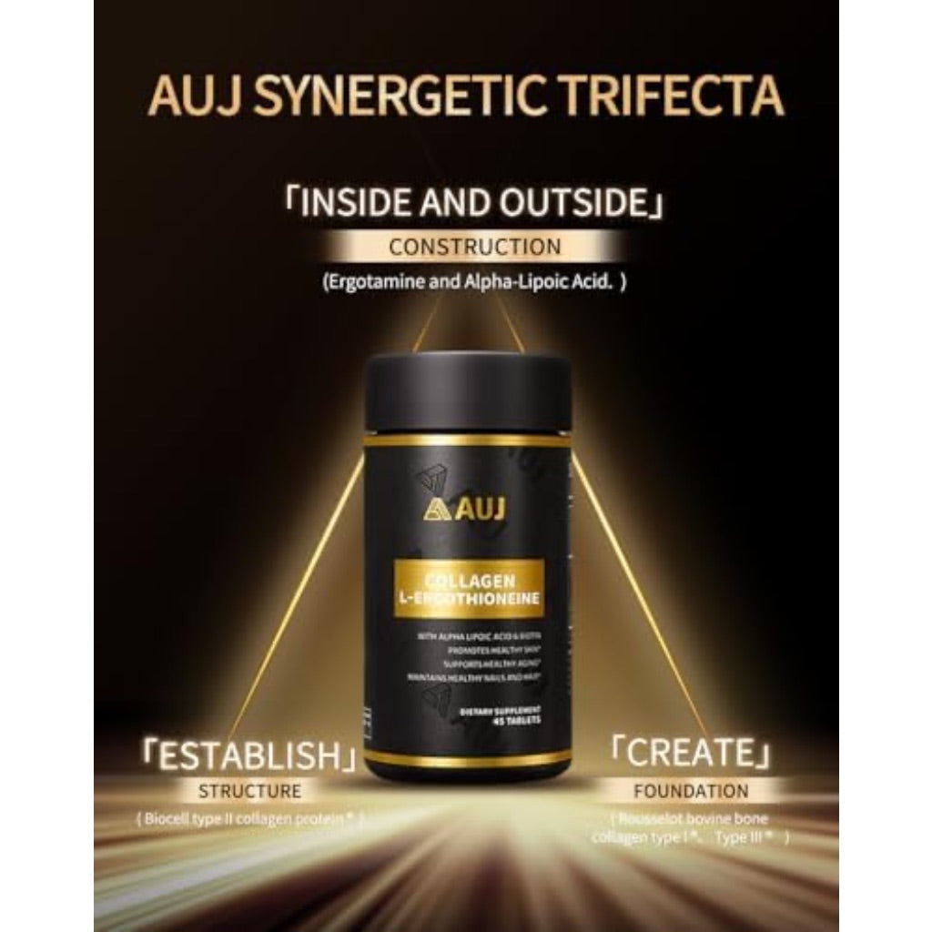 Multi-Active Collagen, Collagen Peptides Type I, II, III, Ergothioneine (EGT), Alpha Lipoic Acid, Nails Beauty Complex, for Women & Men, 45 Capsules