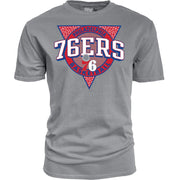 SZ M, Blue 84- Toronto Raptors T-Shirt Ringspun Triblock Gray