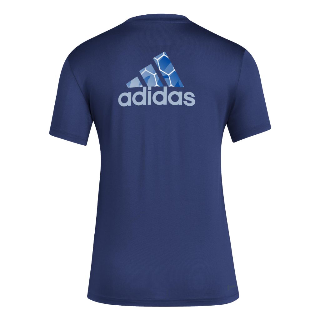adidas Women's Local Pop Short Sleeve Pre-Game T-Shirt - Sporting Kansas City, Navy (XL)