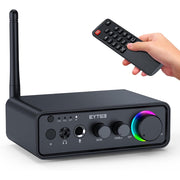 Stereo Amplifier HiFi Class D Audio Receiver Amp 100Wx2 2.1 Channel Digital Amplifier Home Audio TPA3116, w/RCA/Optical/Coaxial/Mic Input for Home Outdoor Passive Speaker/Active Speaker