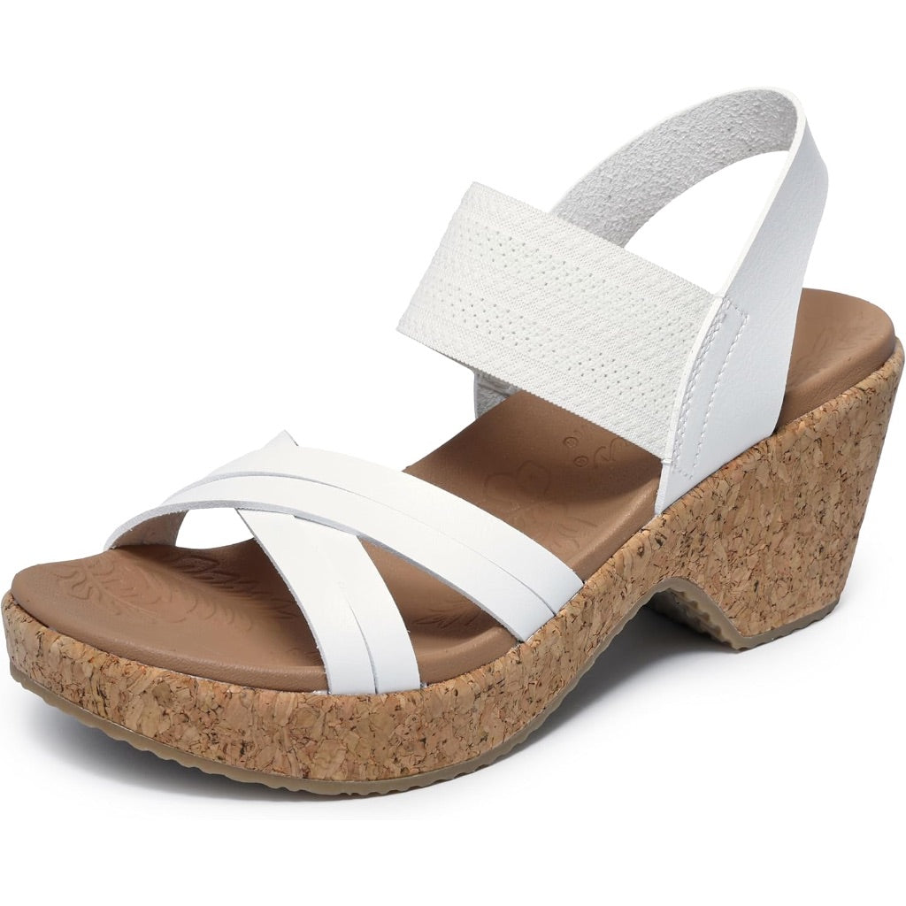 Skechers Women's Brystol Night Skies Wedge Sandals, White - Size 8.5