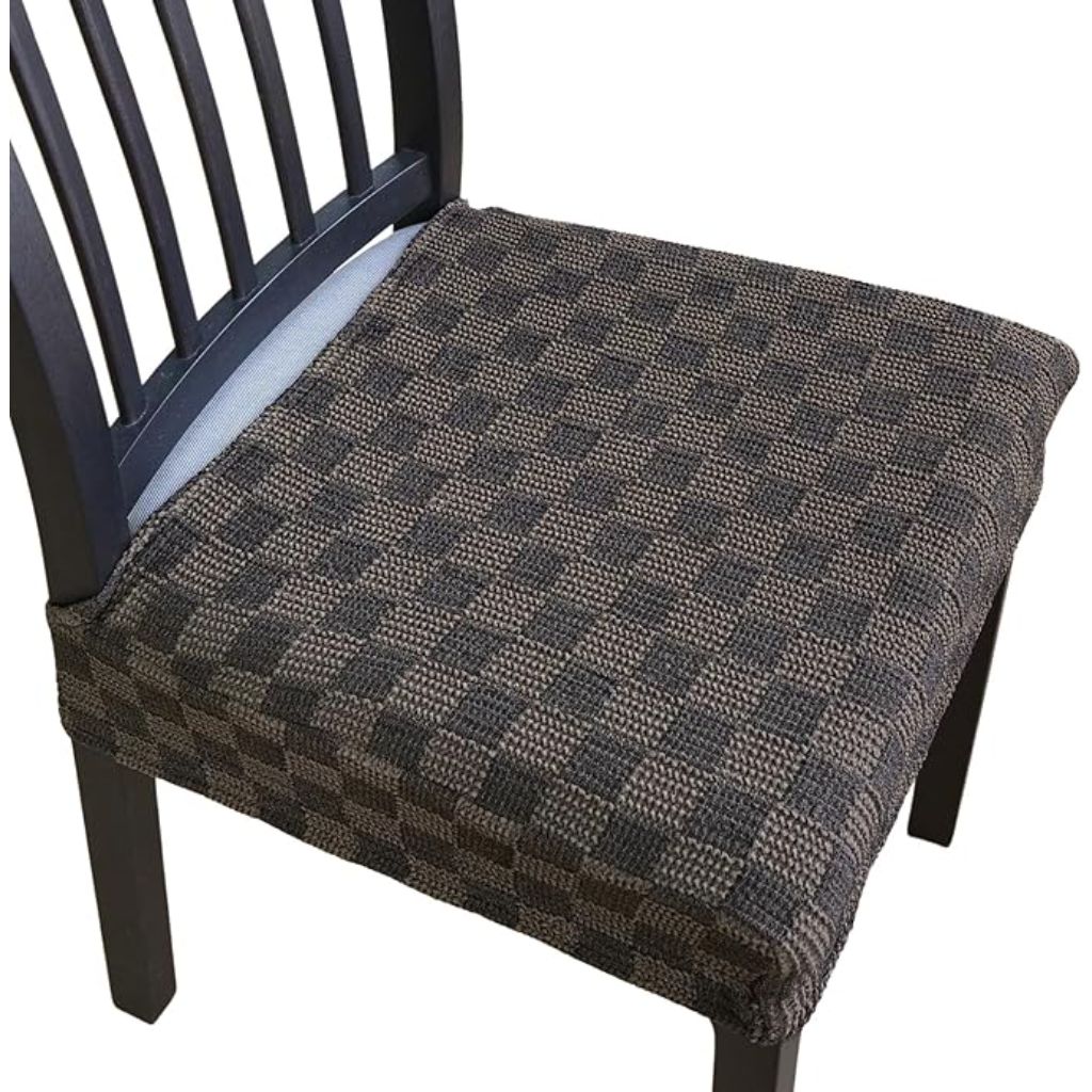 Lawalon Woven Jacquard Checkerboard Dining Chair Cover (Set of 2)
