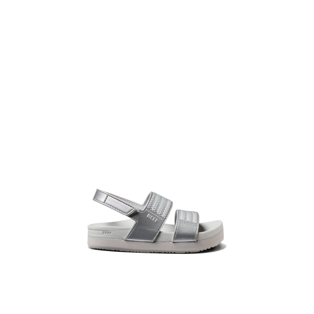 REEF Kids Girls Sandals, Little Water Vista, Silver, 7