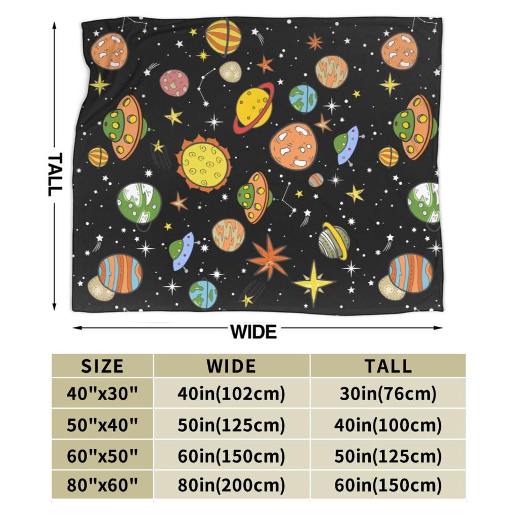 Galaxy & Planets Soft Fleece Throw Blanket - 60" x 50"