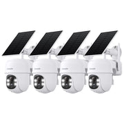 Cinnado 2K Cameras for Home Security-2.4G WiFi Outdoor Camera Wireless Solar/Battery Powered, 360° Viewing, Human Detection, Color Night Vision, Cloud/SD Storage B6 (B6-White-4pack-2.4G)