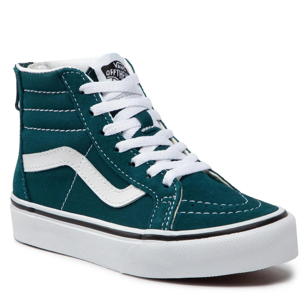Vans Kid's Sk8-Hi Zip Sneakers, Theory Deep Teal, Size 1.5 Youth
