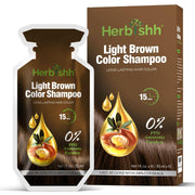 Herbishh Light Brown Hair Shampoo, Hair Color for Gray Coverage, 3 in 1 Hair Dye Shampoo - 30mlx10p