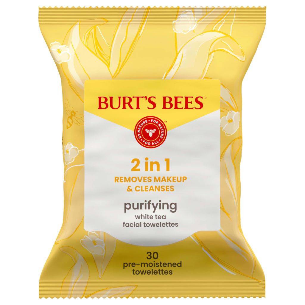 Burt’s Bees Purifying White Tea Facial Towelettes (Pack May Vary)