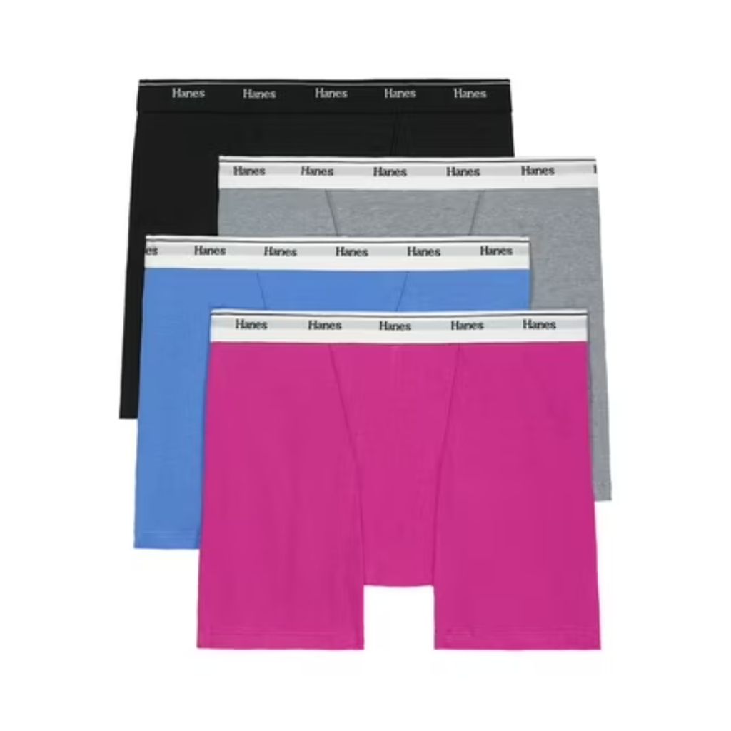 SZ 2XL, Hanes Women's Underwear Boxer Briefs 4-Pack  Originals Mid-Thigh Panties  Stretch Cotton Underwear
